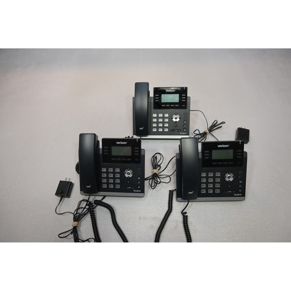 Yealink SIP-T41S IP Phone Lot of 3 Verizon Charcoal Business VoIP GOOD